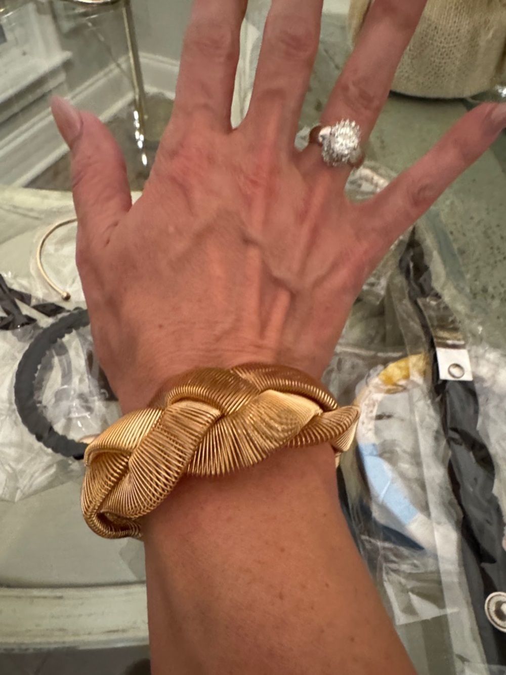 Plunder Braided Mesh Gold Bracelet